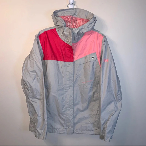 Helly Hansen Pink Grey Lightweight Shell Jacket L - Picture 1 of 10